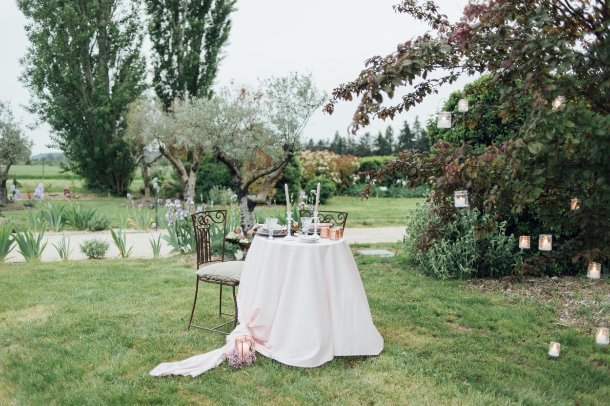 A private table outside for an engagement 