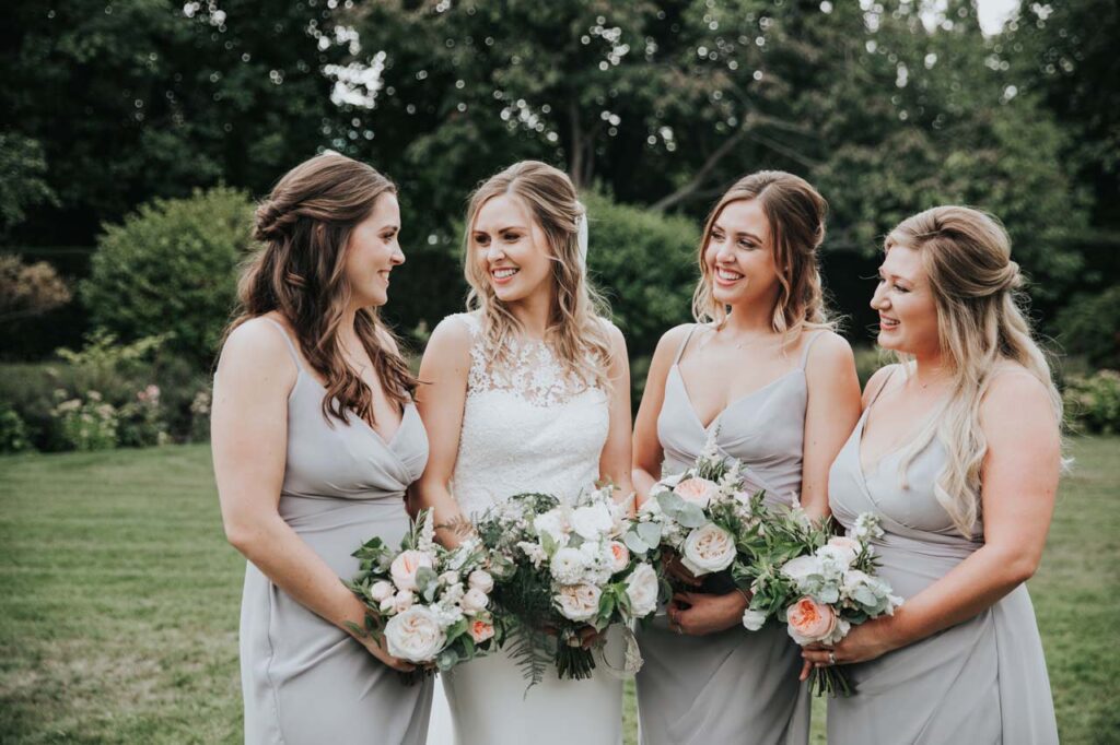 A bride and three bridesmaids