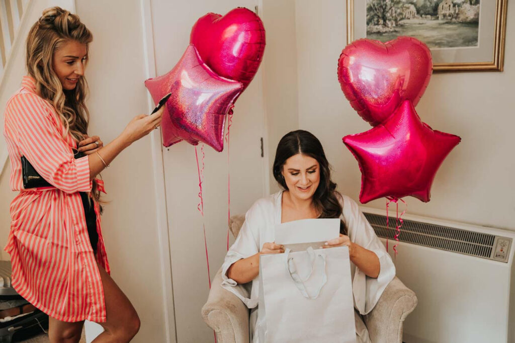 A bride to be with her friend at a hen party in Barcelona