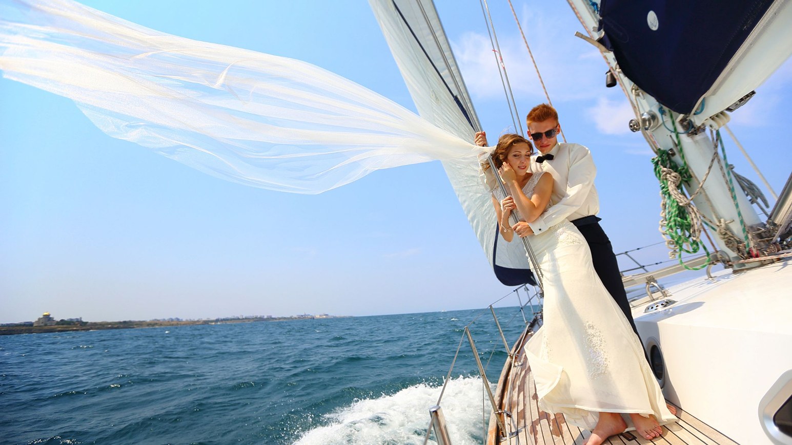 Stunning yacht wedding dress